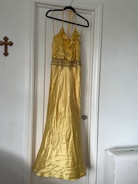 Y2K Phoebe Couture Gold Yellow 100% Silk Dress - US Size 4